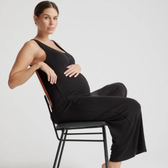 Quince Pants & Jumpsuits Quince Womens Black Tencel Rib Knit